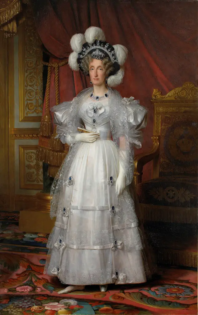 The Orleans Sapphires - Queen Marie Amelie, Queen of the French. Louis Hersent 1836