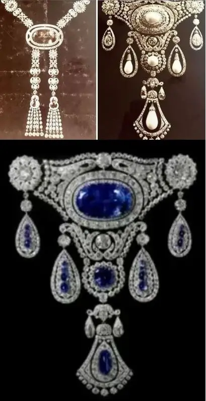 The Grand Duchess Vladimir and her Sapphires - Cartier Diamond and Sapphire Kokoshnik Stomacher