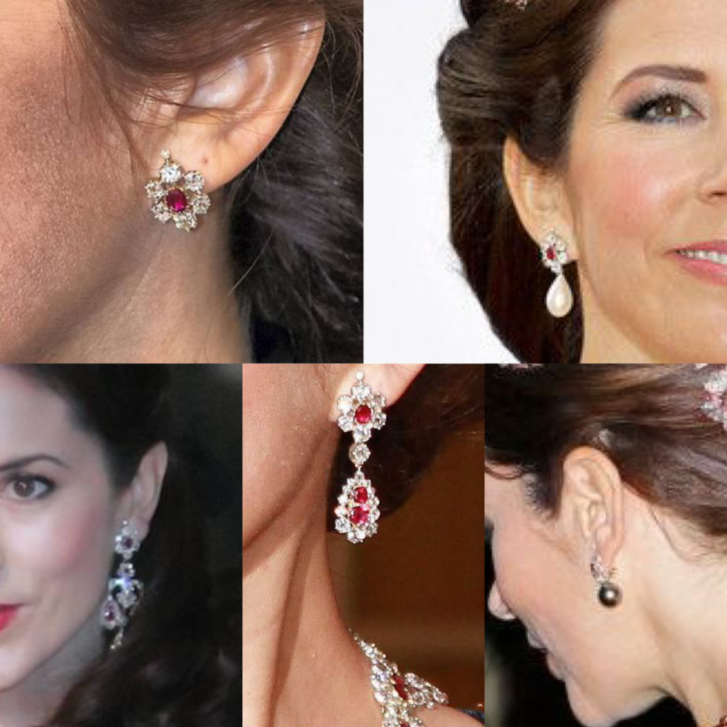 The Danish Ruby Parure - Crown Princess Mary of Denmark Earrings