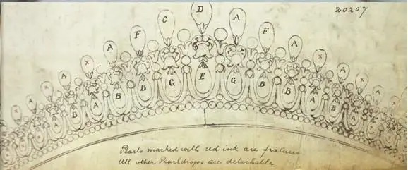 Queen Mary's Lover's Knot Tiara - E. Wolfe & Co Drawing