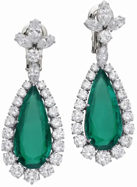 Elizabeth Taylor's Bulgari Emeralds - Emerald and Diamond Earrings