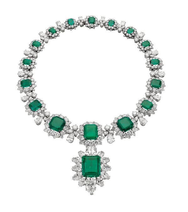 Elizabeth Taylor's Bulgari Emeralds - Emerald and Diamond Brooch & Necklace